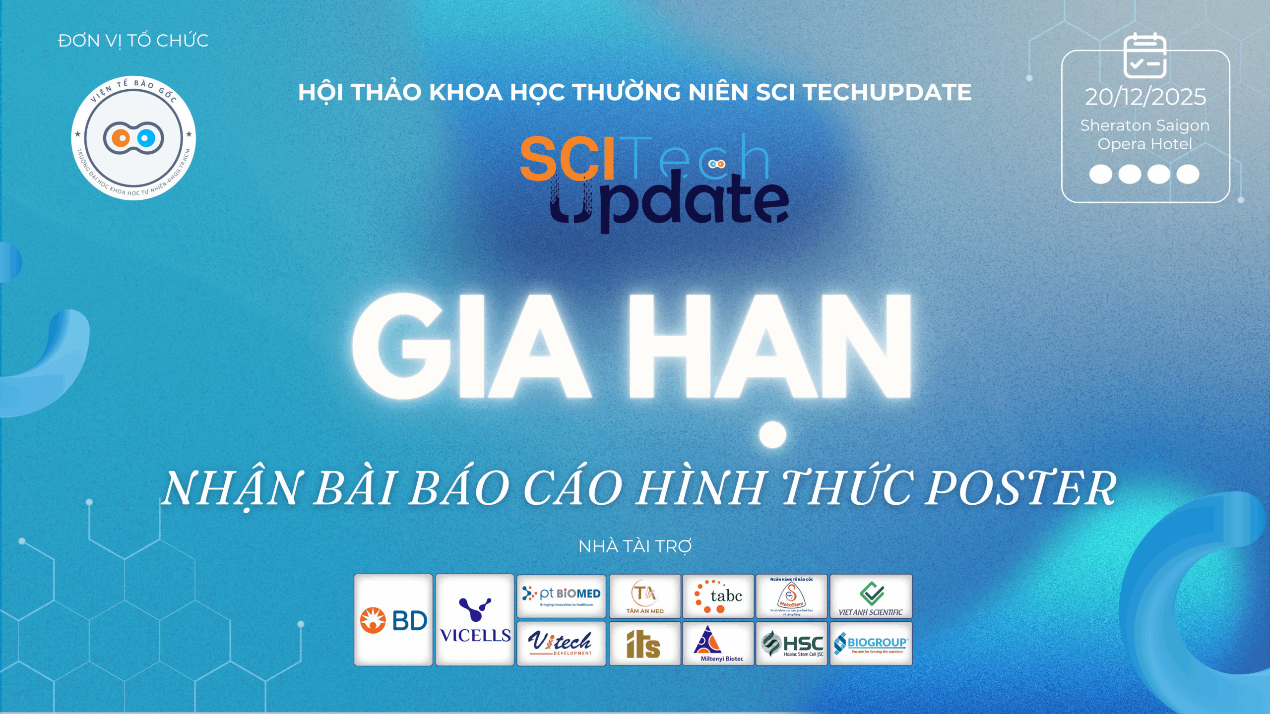 THÔNG BÁO V/V GIA HẠN NHẬN BÀI BÁO CÁO HÌNH THỨC POSTER