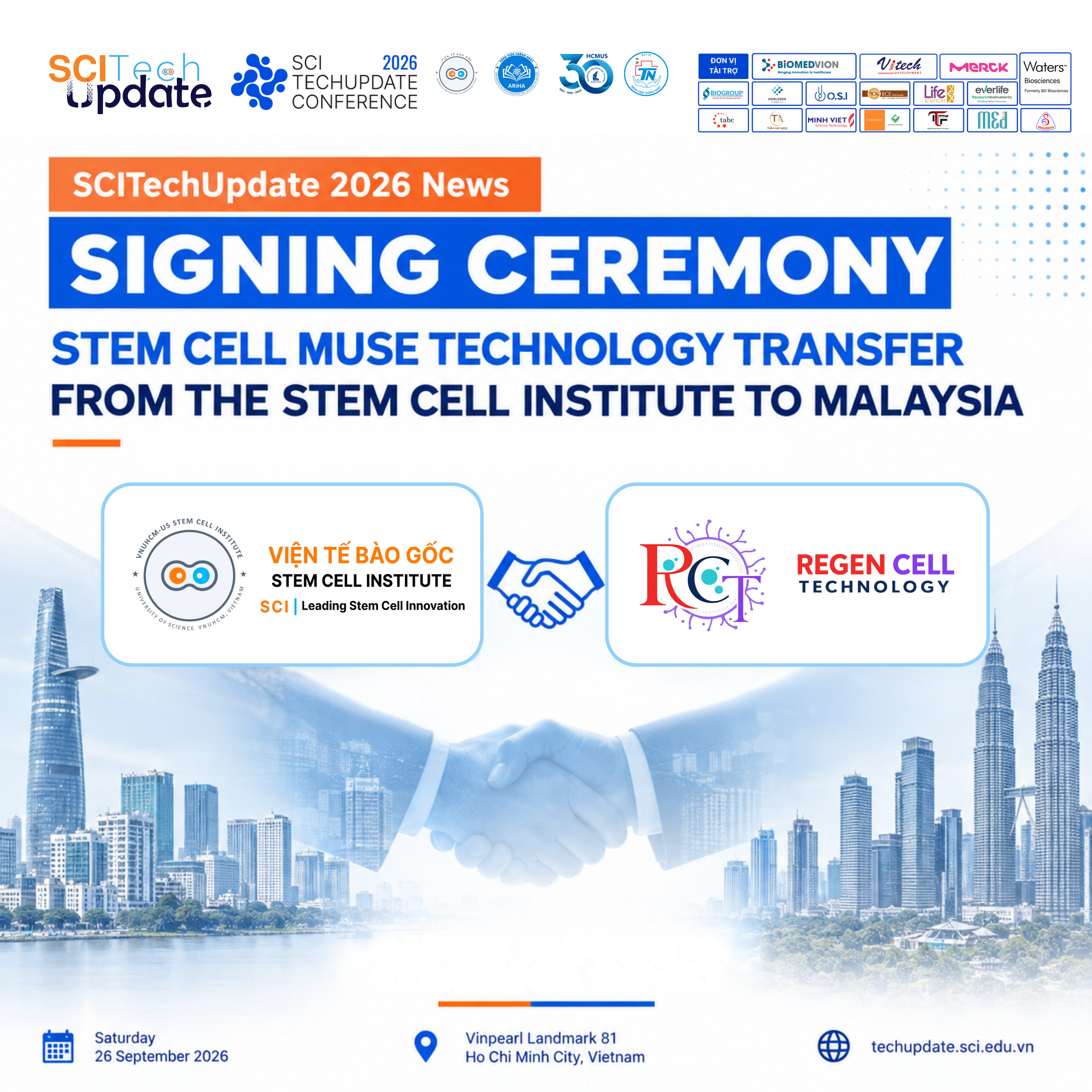 SCI TechUpdate 2026 News: Hợp tác chuyển giao công nghệ tế bào gốc Muse từ Viện Tế bào gốc sang Malaysia
